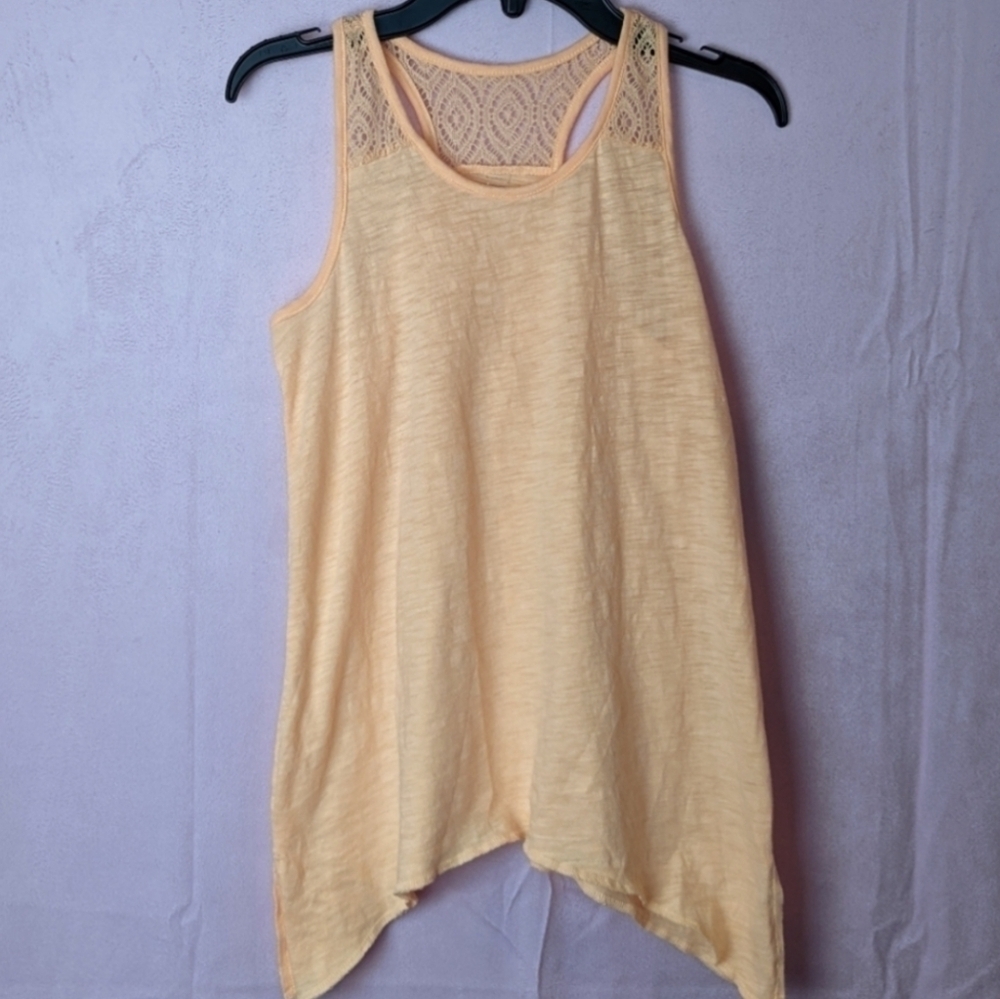 Old Navy Girls Light Orange Tunic Length Lacy Tank Top size Large 10/12